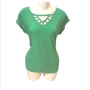 Neon green dress blouse